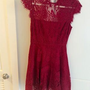 BB Dakota Red Lace Cocktail Dress